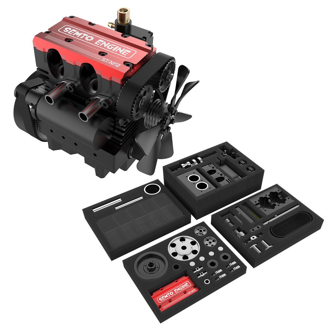 semto engine st nf2 7.0cc mini inline double cylinder four stroke air cooled nitro engine model kit