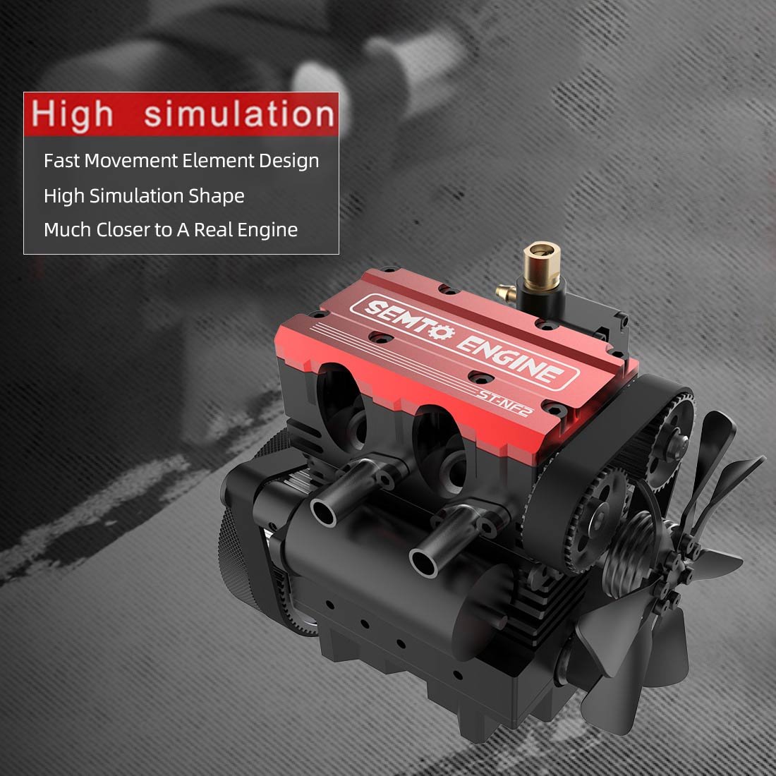 semto engine st nf2 7.0cc mini inline double cylinder four stroke air cooled nitro engine model kit